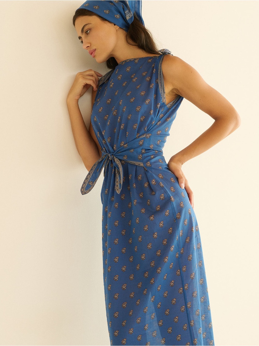 NWOT Doen AMORETTE DRESS IN EARTHA PAISLEY - Picture 3 of 9